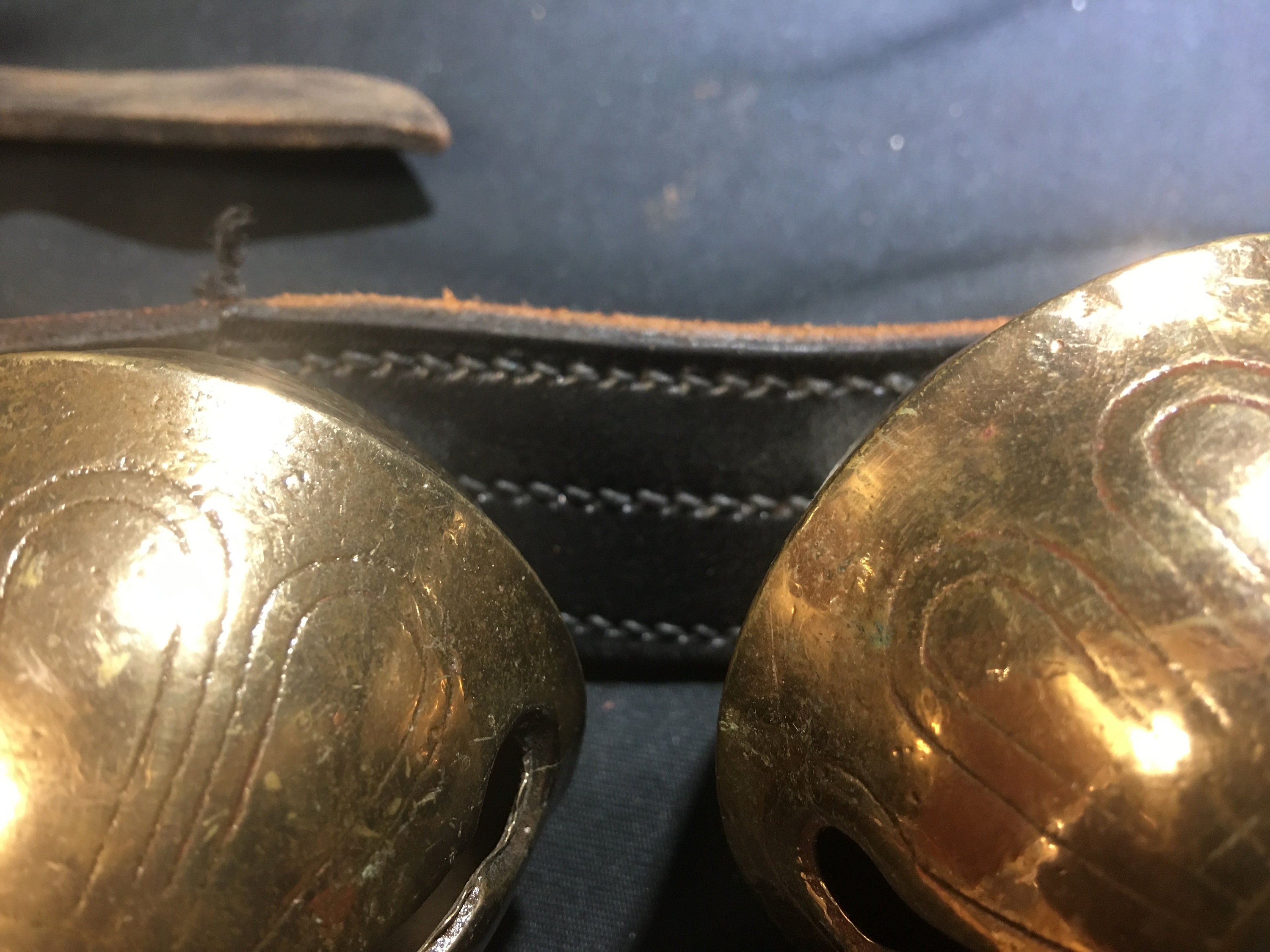 Antique Horse Sleigh Bells 88L, 24 Brass Bells
