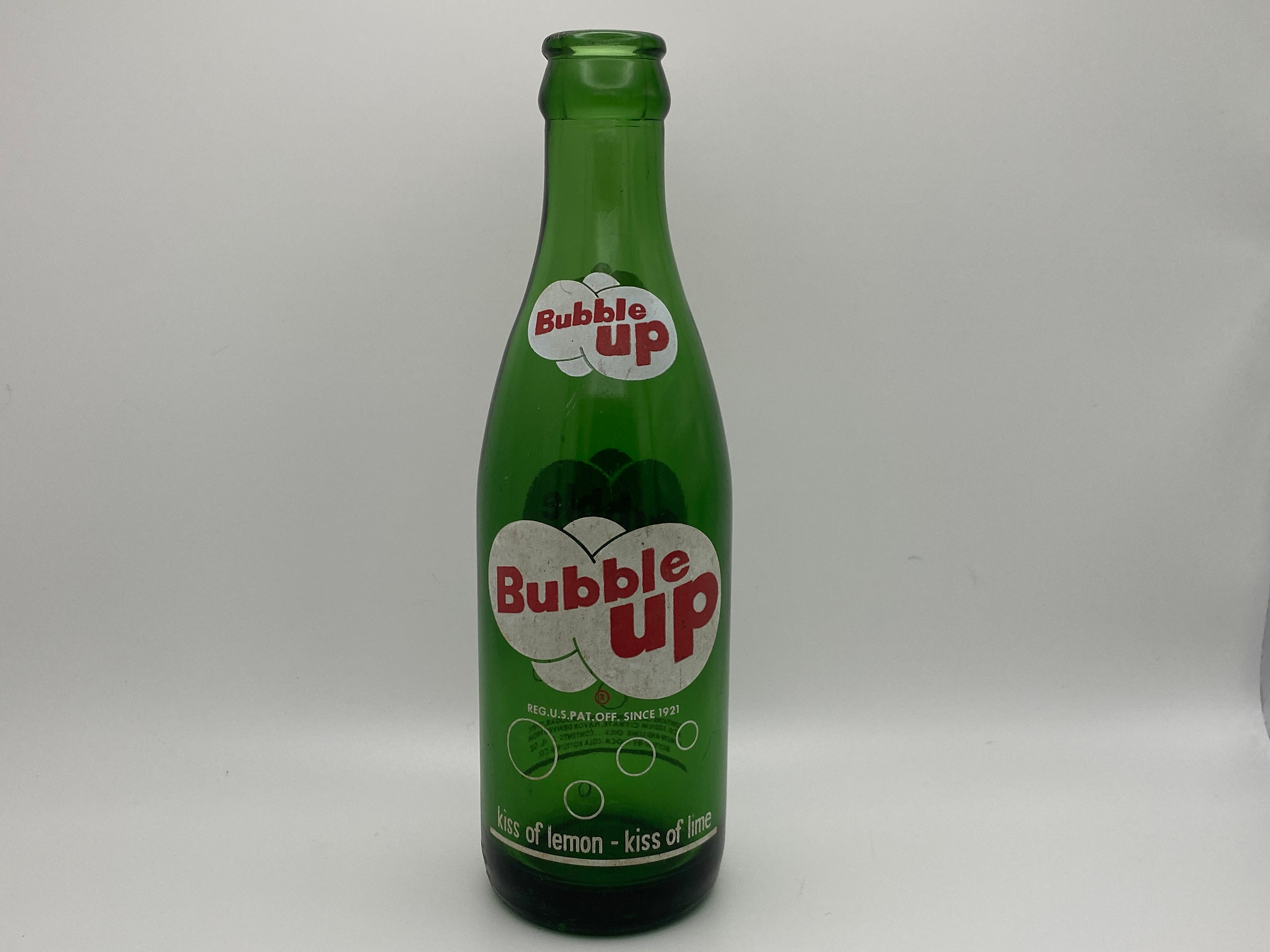 CocaCola Bottling Bubble Up 7 oz Lemon Lime Soda Bottle Green Glass 1960s