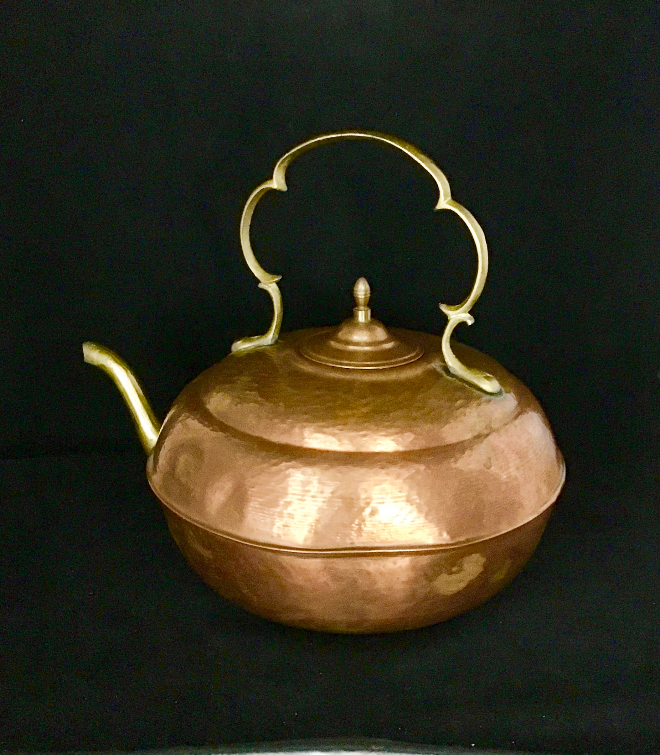 Vintage LARGE Hammered Copper Tea Kettle Made in Israel