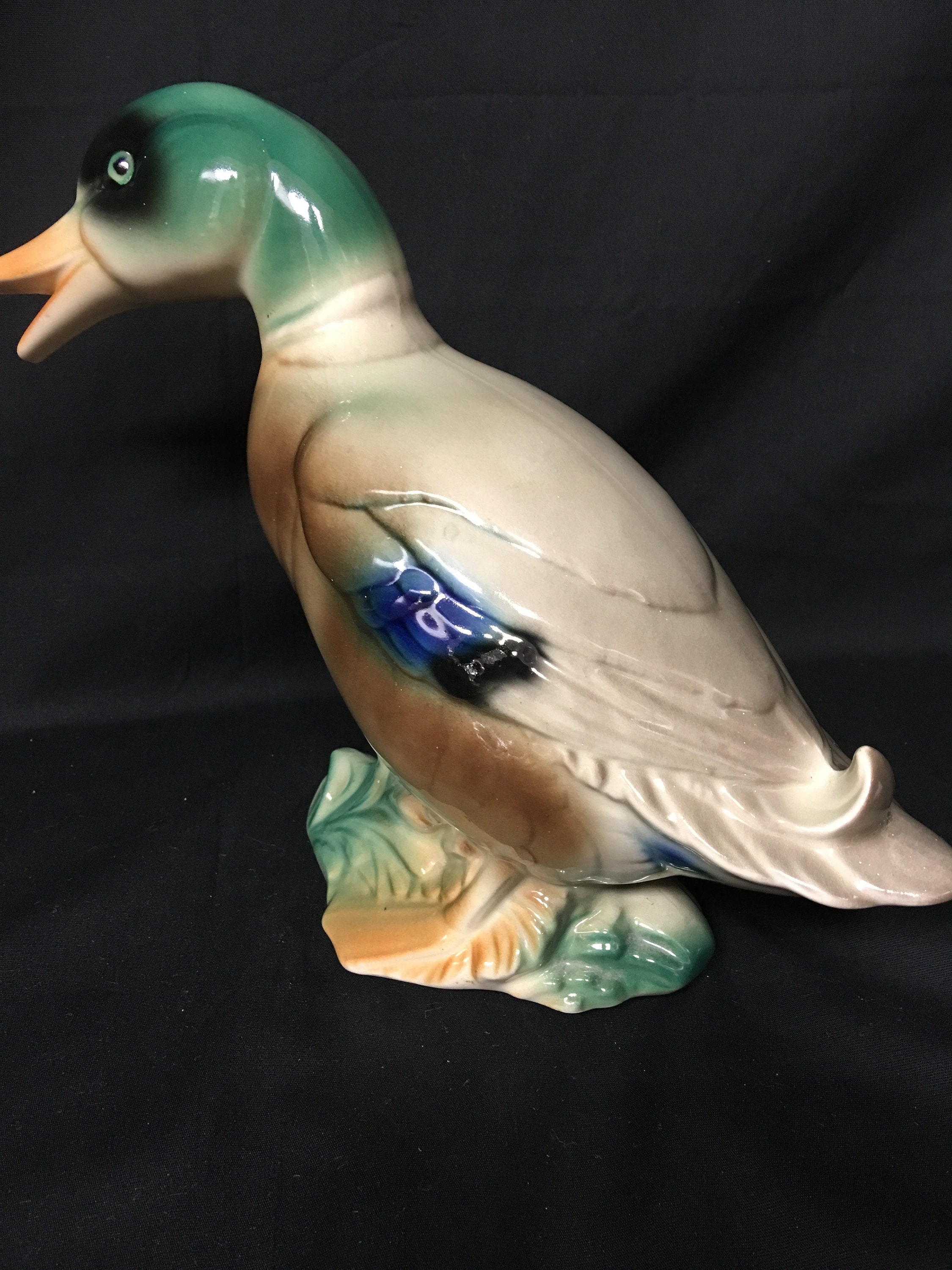 Vintage Hand Painted Ceramic Mallard Duck Etsy