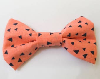 Salmon and Navy Cat Bow