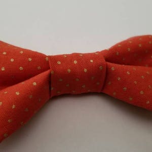 Burnt orange with gold dots Cat Bow