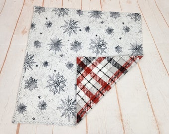 Cat Blanket - Intricate Snowflakes and Plaid Catnip Blanket