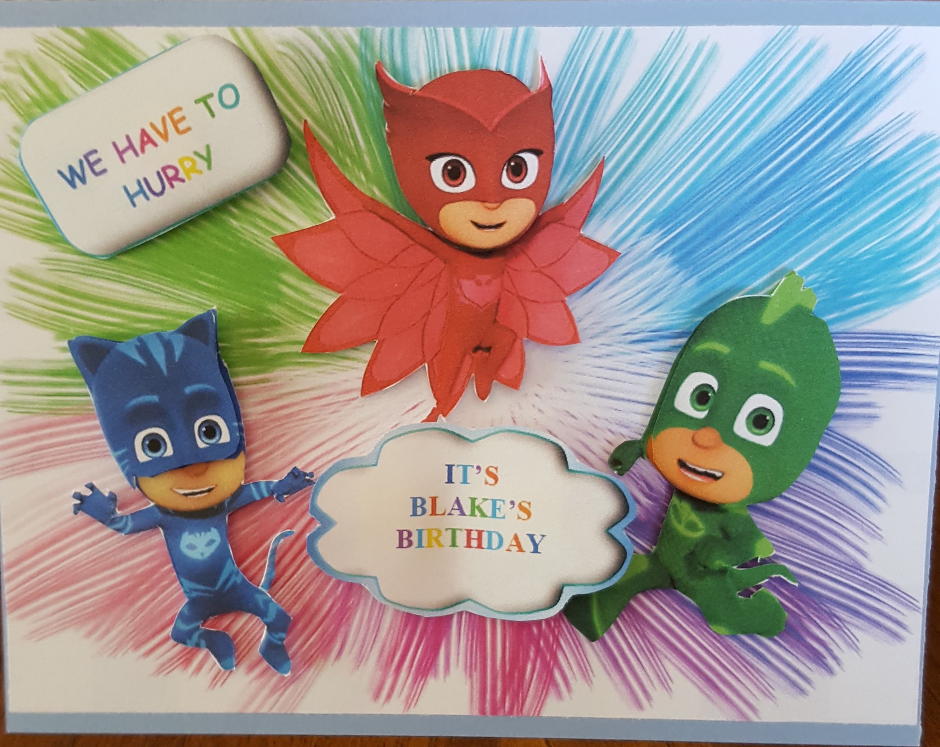 Pj Masks Birthday Card Pj Masks Cards Pj Masks party Etsy