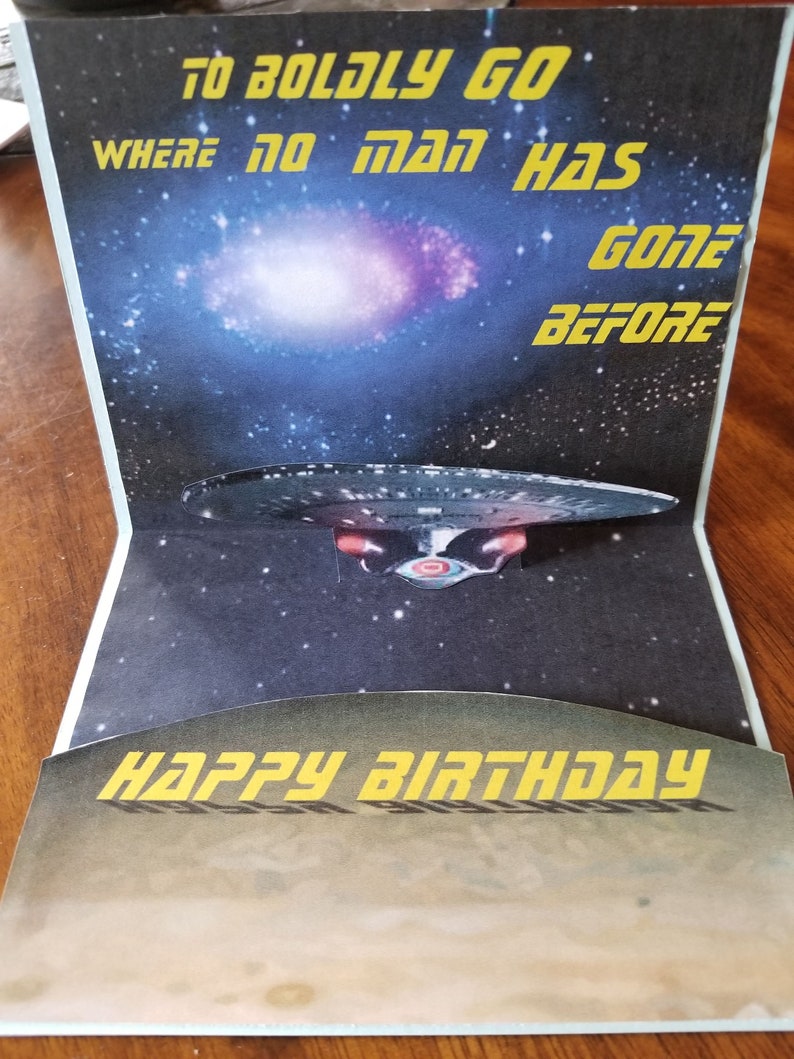Star Trek Birthday Card Star Trek Greeting Card Enterprise | Etsy