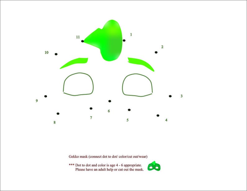 Pj masks dot to dot masks Pj masks to create Pj Mask | Etsy