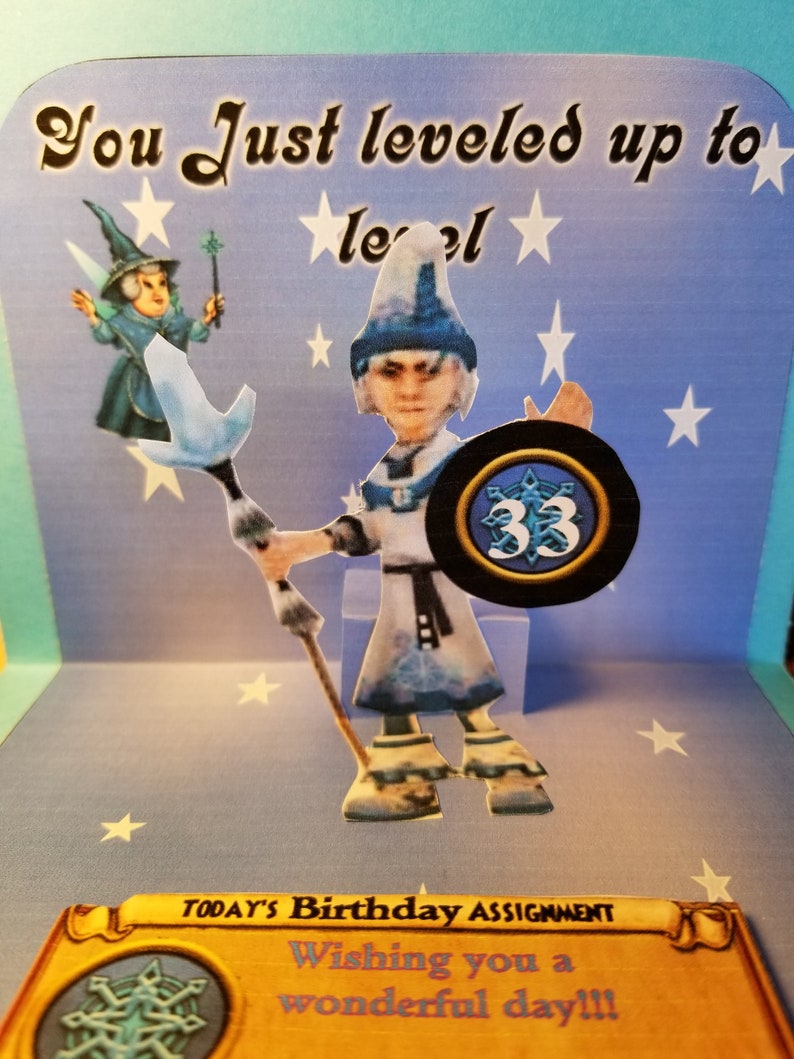 Wizard Birthday Card Fantasy Birthday Card Wizard Gaming - Etsy