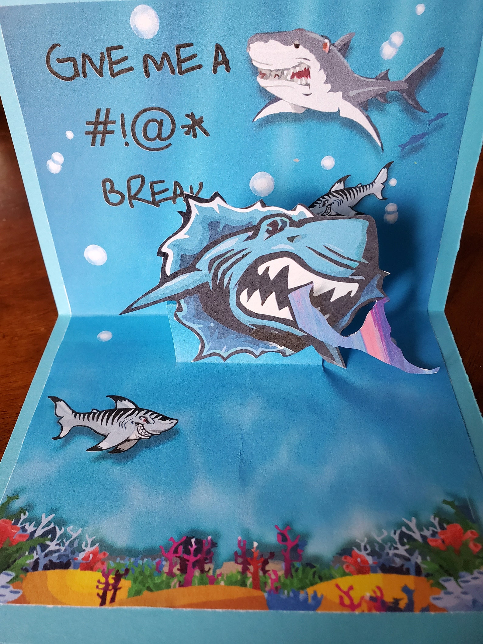 Funny Unique Card Funny Pop-up Card Shark Card Mermaid - Etsy