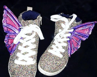 Asas de borboleta de couro para sapatos, acessório para patins.