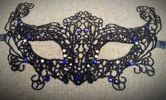 Black Lace Mask Burlesque Venetian Masquerade Party