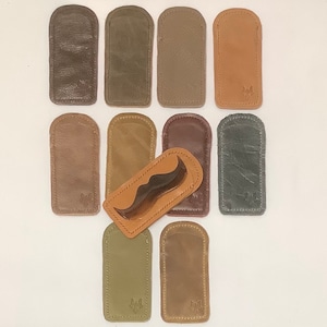 Estuche para peine Moustache Kent MC1, estuche para peine Kent, estuche de cuero reciclado, cuidado masculino, accesorios para barba y bigote, productos para el cabello