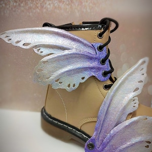Shoe wings, leather wings, faerie Wings, faerie, fairy, fae wings alternative fashion. Roller skate accessories, roller derby, cosplay.