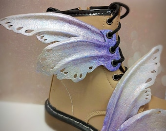 Asas de couro para sapatos, acessórios para botas de fada, cosplay de roller derby