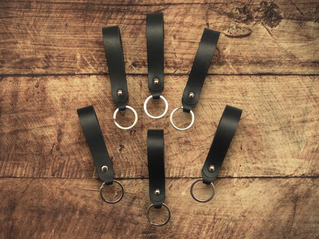 Large Keyring Loop Black Belt Loop Keyring, Quality Leather Keychain, Belt Loop, Minimal ...