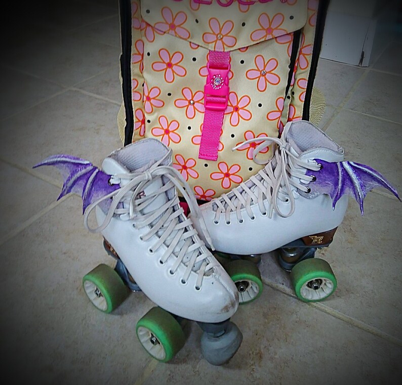 Batwing shoe accessories Bat wing winged shoe accessories Shoe wing accessories Veganvegetarian Roller Derby roller skate accessories