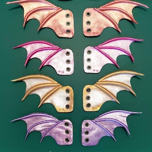 Ailes de chaussure, accessoire de chaussure d&#39;aile de dragon de chauve-souris, accessoires d&#39;aile en cuir, accessoires de patin à roulettes, roller derby, mode alternative. Halloween