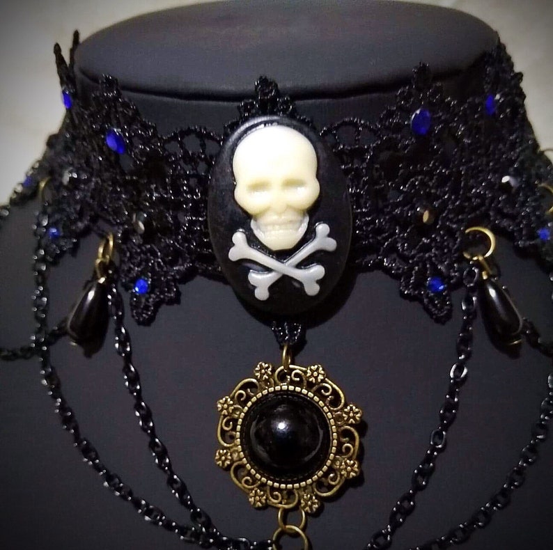 Goth Necklace Gothic Necklace Lace Necklace Choker Etsy