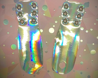 Roller skate toe guards, skating accessories, vegan, rainbow, iridescent, toe protection, skate accessories, roller derby accessories, skate