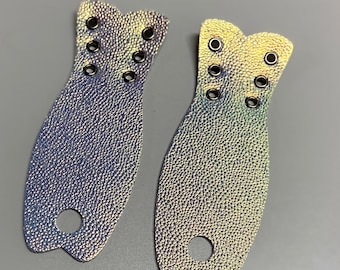 Rollschuh Zehenschutz, Skate Zubehör, Leder, Regenbogen, Meerjungfrau irisierend, Zehenschutz, Skate Zubehör, hochwertig, Schlittschuhe