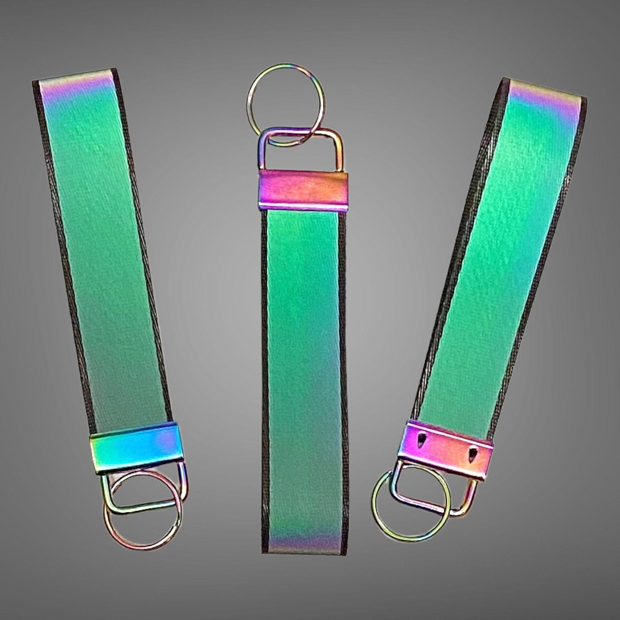 Reflective Keyring, Wrist Carry, Larger Loop, Hi Visibility, Green Tone ...