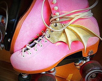 Acessórios para sapatos com asas de dragão morcego, asas para cosplay de roller derby.