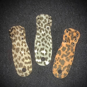 Roller skate toe guards, skating accessories, vegan, animal print toe guards, toe protection, skate accessories, roller derby accessories.