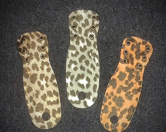 Roller skate toe guards, skating accessories, vegan, animal print toe guards, toe protection, skate accessories, roller derby accessories.