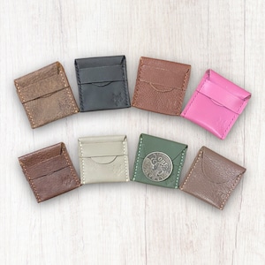 Portamonete, portamonete quadrate, portamonete in pelle, moneta speciale, moneta fortunata, proteggimonete, morbida pelle, portamonete, pelle riciclata, EDC