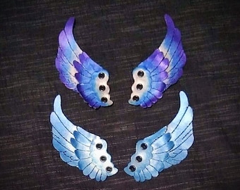 Asas de couro artesanais, acessórios para patins/botas, cosplay