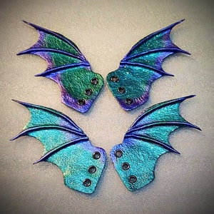 Shoe wings, leather wing, bat/dragon wing alternative fashion. Fits most laced shoes/boots. Roller skate accessories, roller derby Halloween