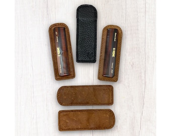 Comb case, Brown, Kent OT / FOT Kent comb case, recycled leather case, men’s grooming, beard & moustache accessories, man’s hair products.