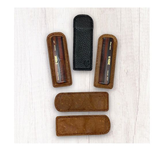 Custom Comb Case, Kent Comb Case, Recycled Leather Comb Case