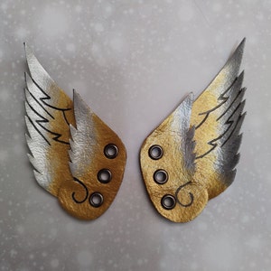 Alas de zapatos, Hermes grandes, Hermes, accesorio de zapatos de alas, accesorios de alas de cuero, roller derby, accesorios de patines, moda alternativa