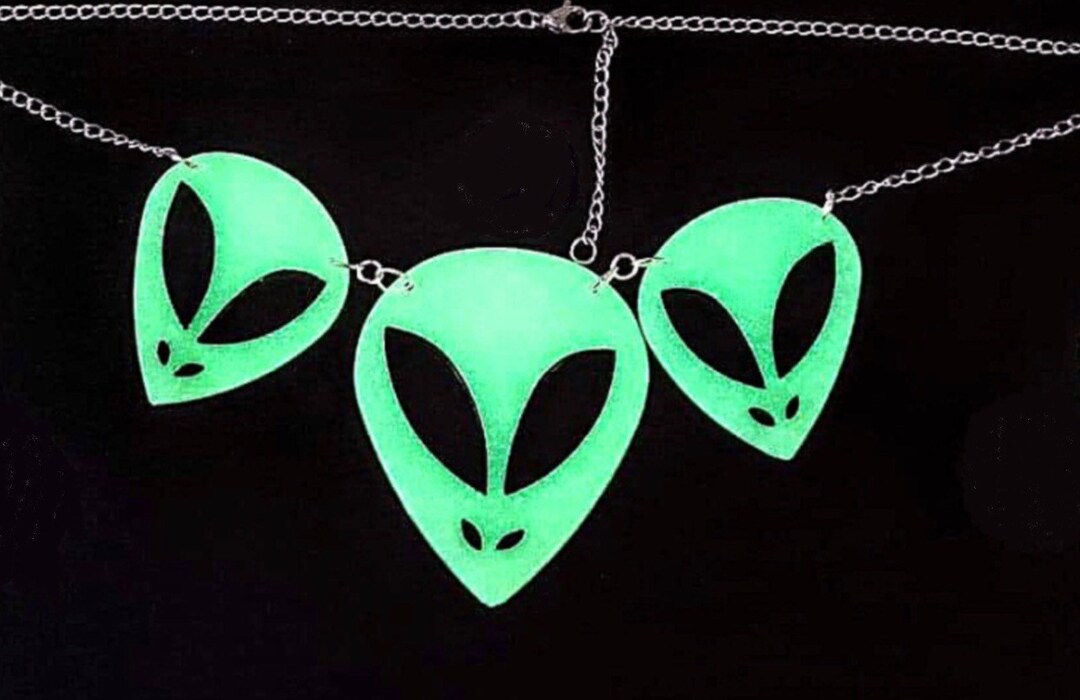 Alien Necklace, Glow in the Dark Necklace, Unique Gift, Alien Jewellery ...