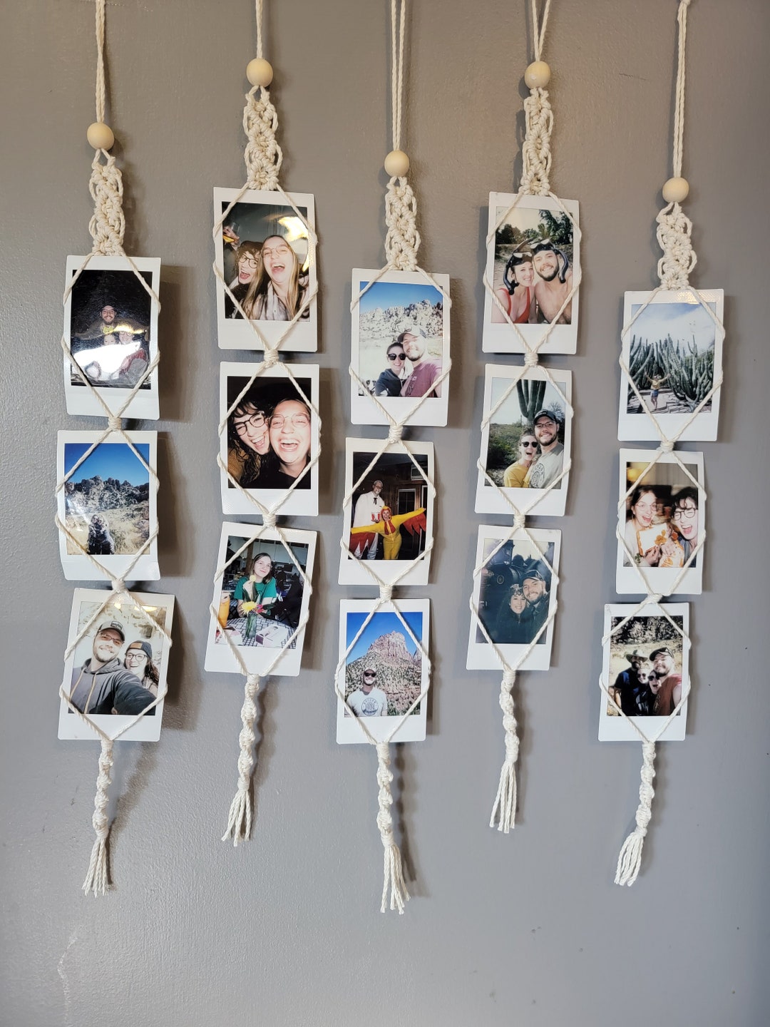 Polaroid Picture Wall Hanging, Polaroid Picture Display, Macrame Wall ...