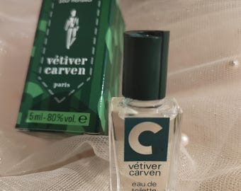 Perfume en miniatura de vetiver de Carven Vintage Rare Collectibles