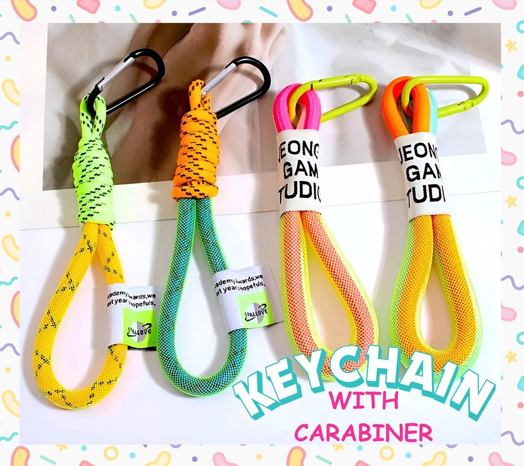Reading Rope Keychain Y2K Braided Rope Keychain With Carabiner, Car Keys Ring - Etsy