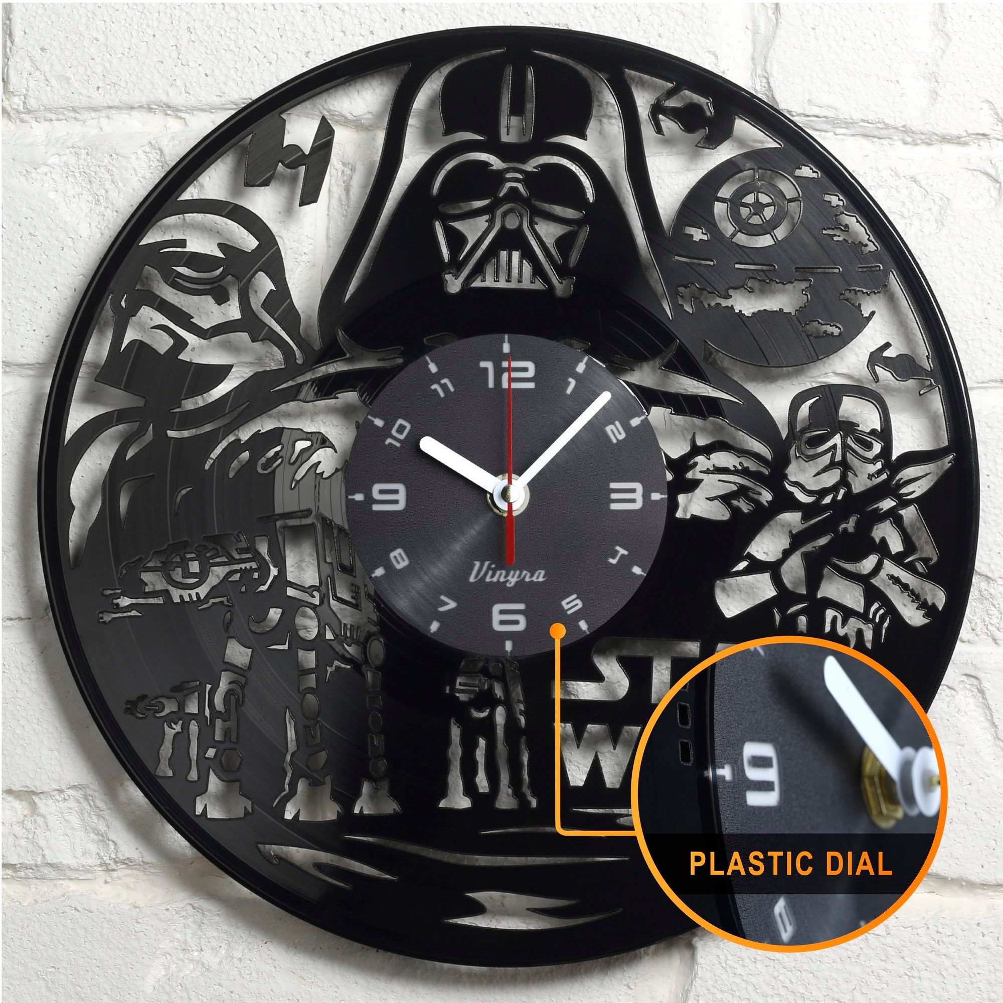 STAR WARS CLOCK Wall Clock Darth Vader Vinyl Art Yoda Decor Etsy
