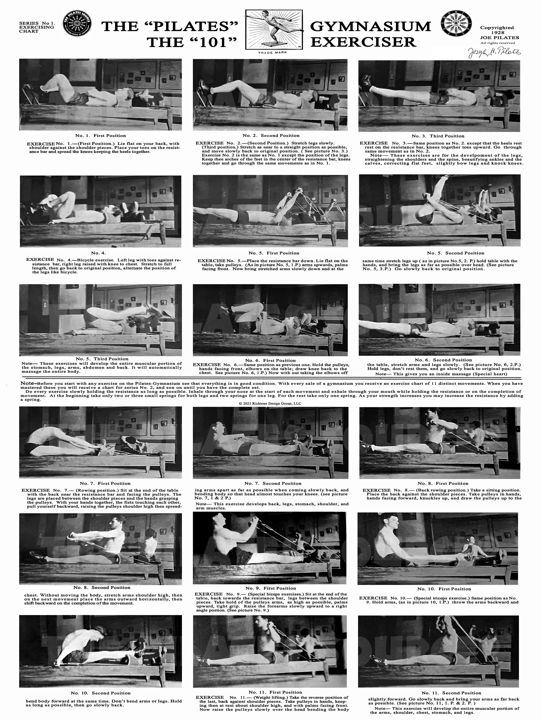 Joesph Pilates First Reformer Poster the 101 Exerciser Doing It