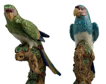 Chinese Republic Period Pair of Parrots
