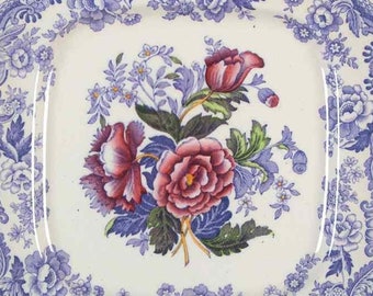 Old Spode Mayflower Plate Square Luncheon