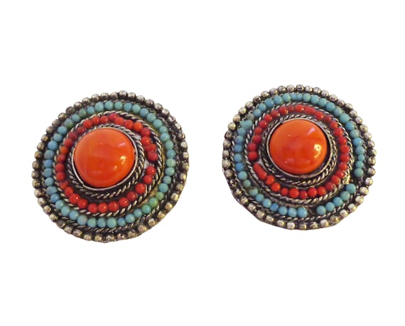 Colorful Fun Costume Earrings - image 1