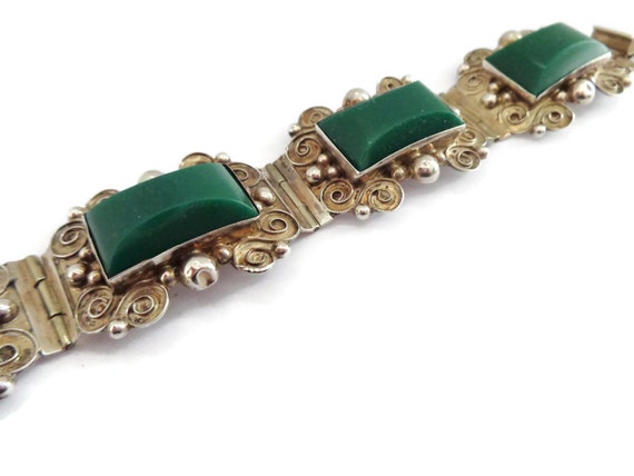 Vintage Mid-Century Mexico Sterling SIGNED Bracel… - image 3
