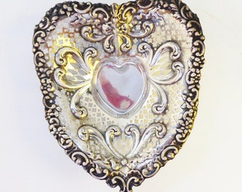 9 1/2" Gorham Sterling Silver Chantilly Heart Dish Bowl