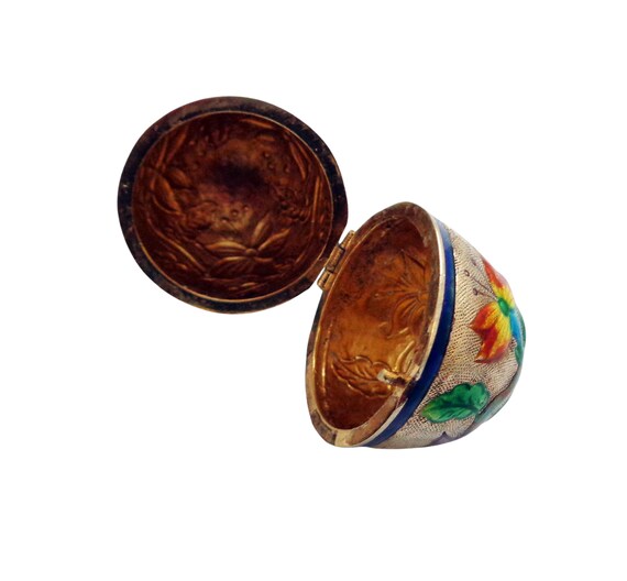 Chinese Enamel on Silver Egg Form Box or Snuff or… - image 6