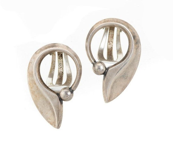 Hans Hansen Denmark Sterling Earrings - Clips
