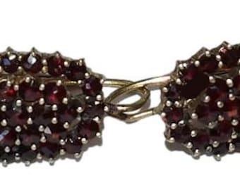 Antique 900 Gilt Silver Bohemian Garnet Earrings