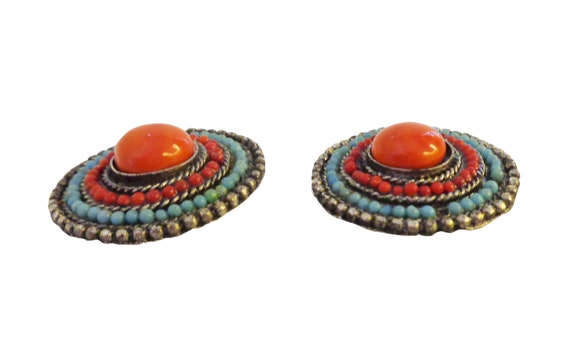 Colorful Fun Costume Earrings - image 2