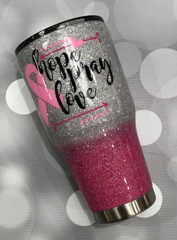 Breast Cancer Glitter YETI/ Breast Cancer Glitter Ozark/ Etsy