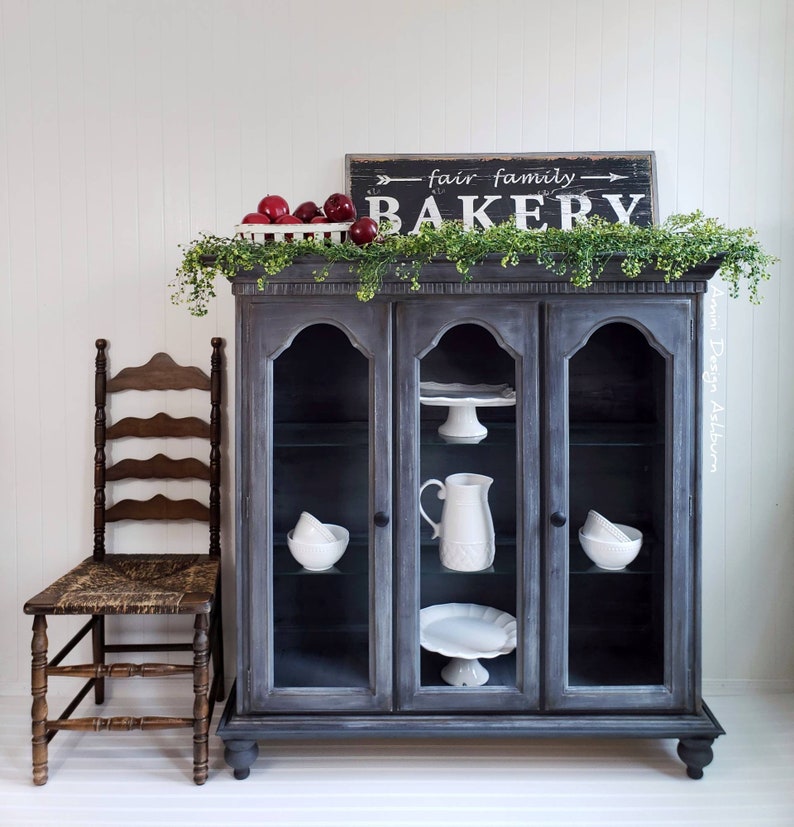 Farmhouse Style Rustic Display Cabinet Hutch Bookcase SOLD